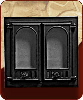 126 - Печная заслонка застекленная размеры 275х310 мм, вес 12,0 кг 